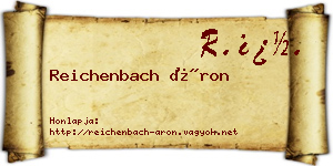Reichenbach Áron névjegykártya